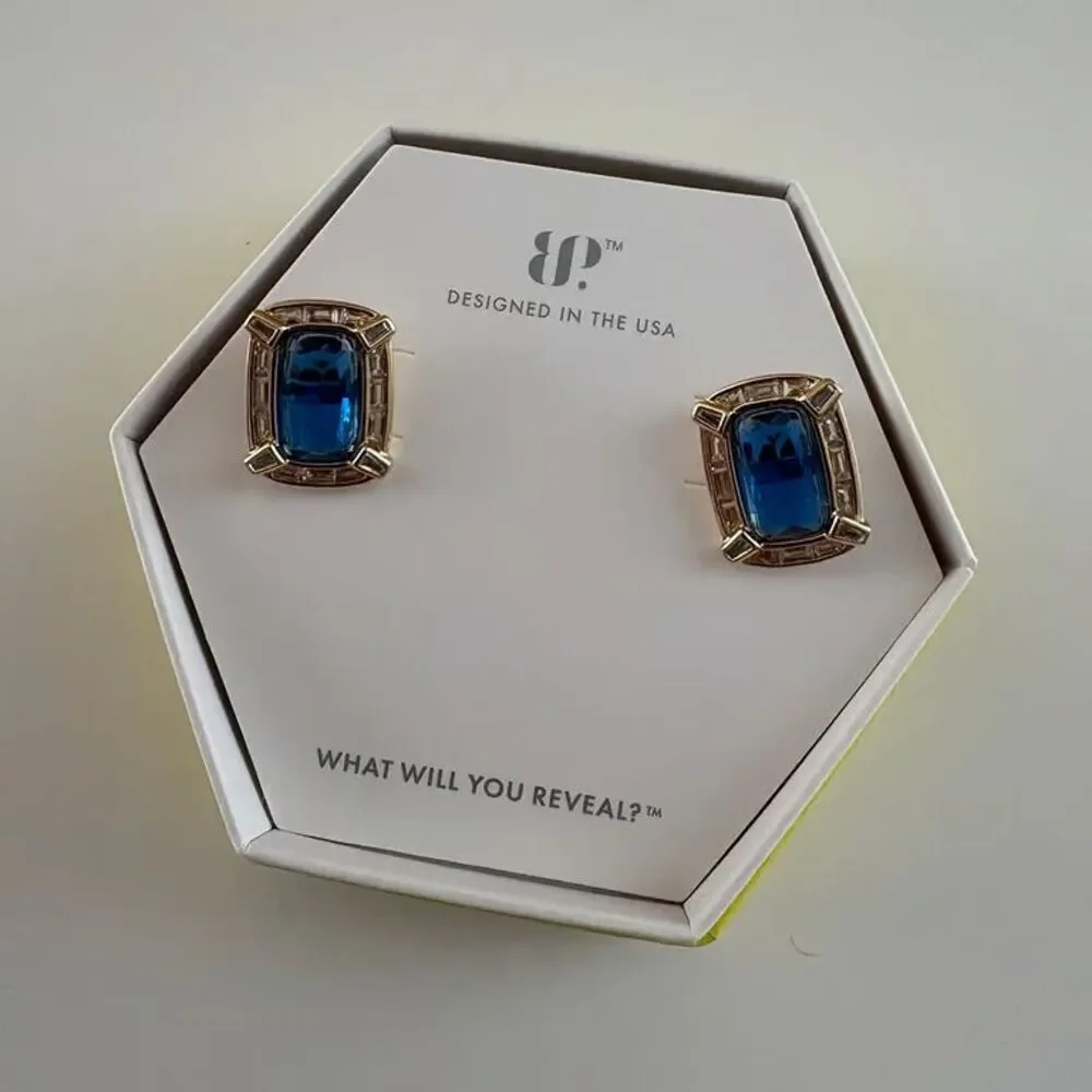 Beautiful Swiss Blue Topaz on Gold Earrings